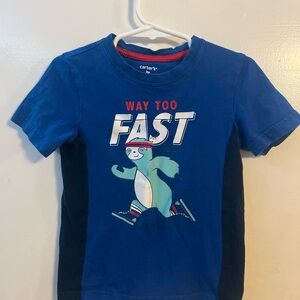 Carter's Blue 3T Sloth Tee Shirt - Way Too Fast 💙